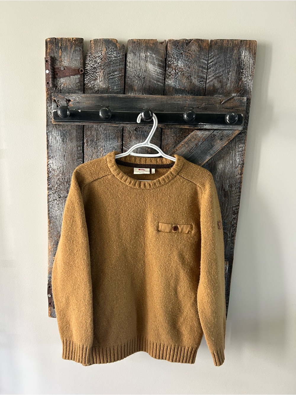 Men's Fjallraven Lara Round Neck Sweater in Mustard